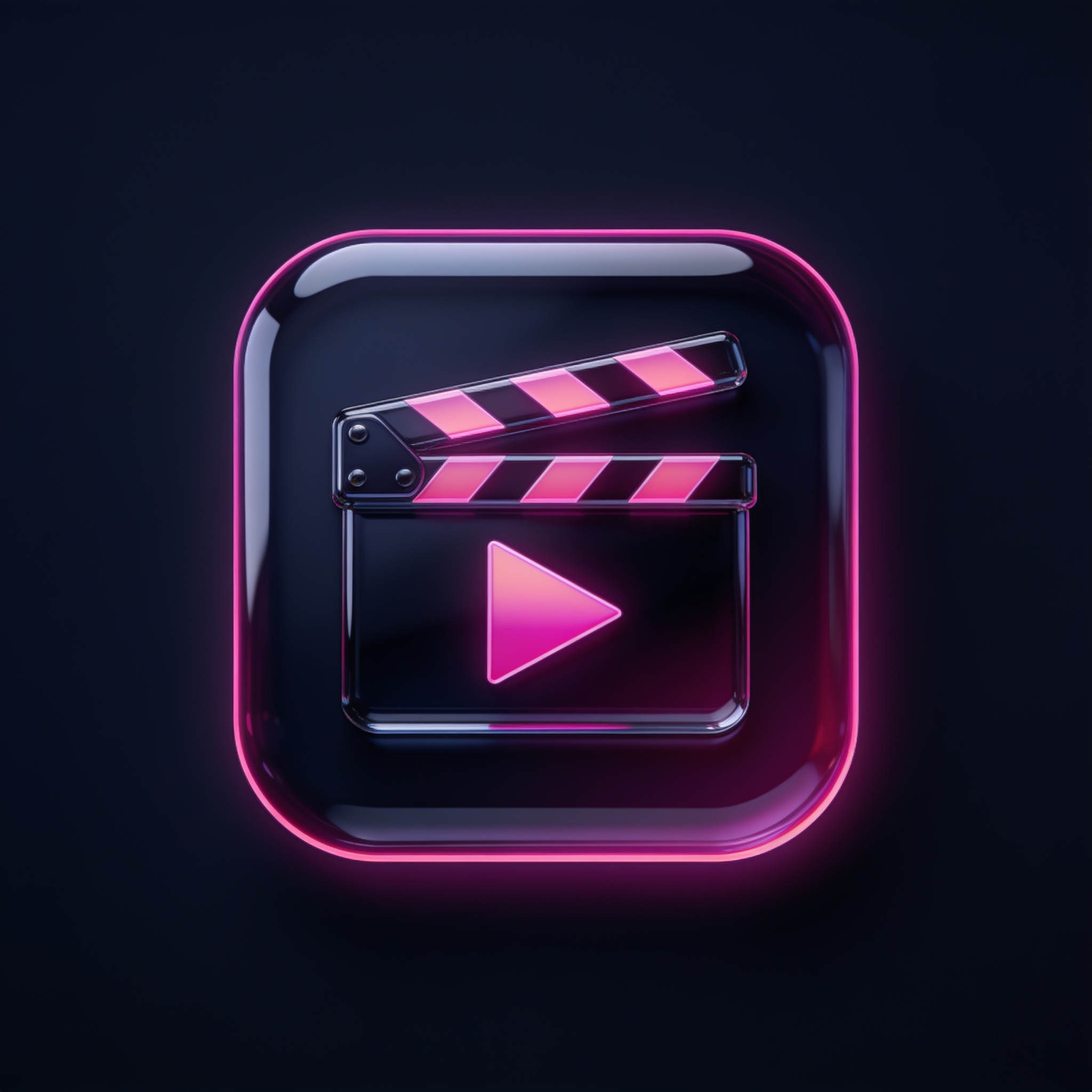 Ícone 3D de claquete representando o vídeo finalizado
